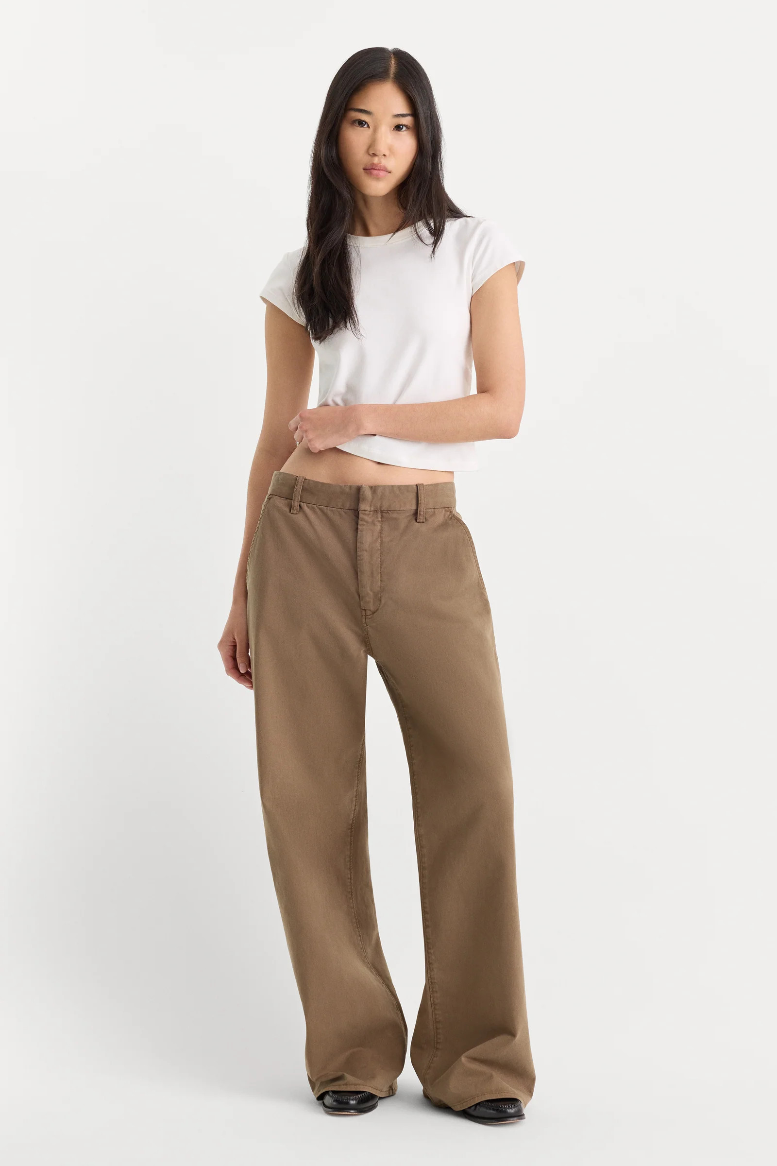 LOW SLUNG BAGGY TROUSER | TEA BARK | Good American