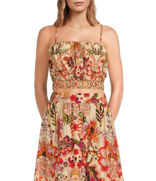 A Loves A Coordinating Spaghetti Strap Elastic Ruched Square Neckline Cropped Bralette Top | Dill... | Dillard's