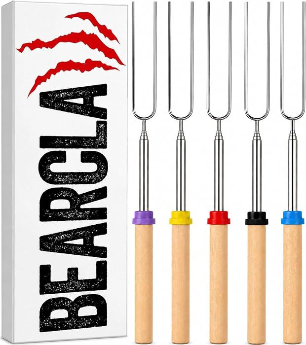 BEARCLAW Smores Sticks for Fire Pit - Accessories for Campfire Marshmallow Roasting Sticks Smores... | Amazon (US)