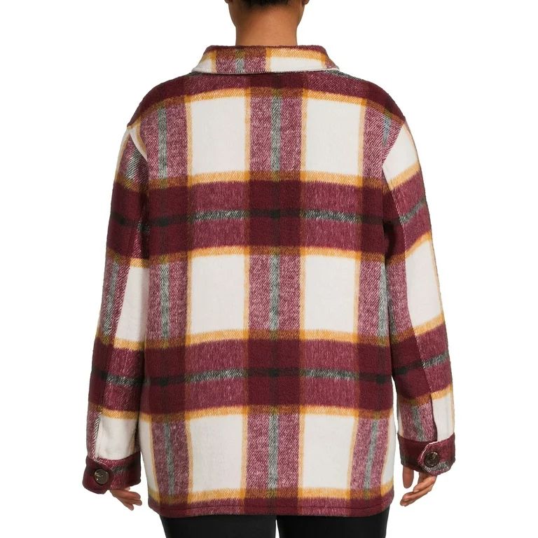Jason Maxwell Women's Plus Size Faux Wool Shirt Jacket | Walmart (US)