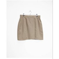 Beige Mini Skirt Vintage Light Grey Women's High Waisted Medium | Etsy (US)