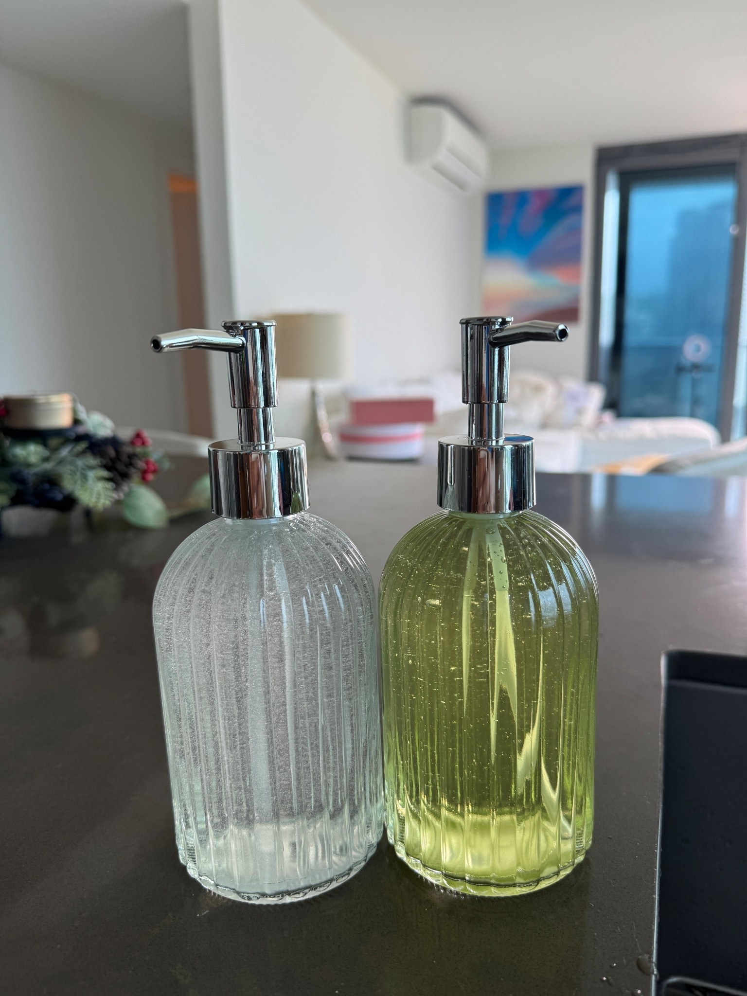 New hand soap and dish soap dispensers for the kitchen sink, now ordering a marble tray, sponge sink holder and candle :) I think just plain glass will do much better in the long run. My white dispensers had white paint chipping off after just a few months!

#LTKHome