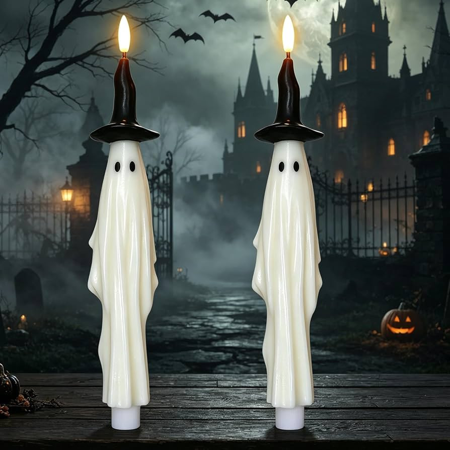 Halloween Witch Flameless Taper Candle Battery Operated with Timer | Amazon (US)