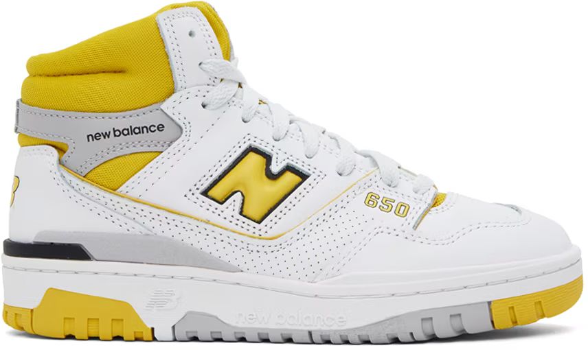 White & Yellow 650 Sneakers | SSENSE