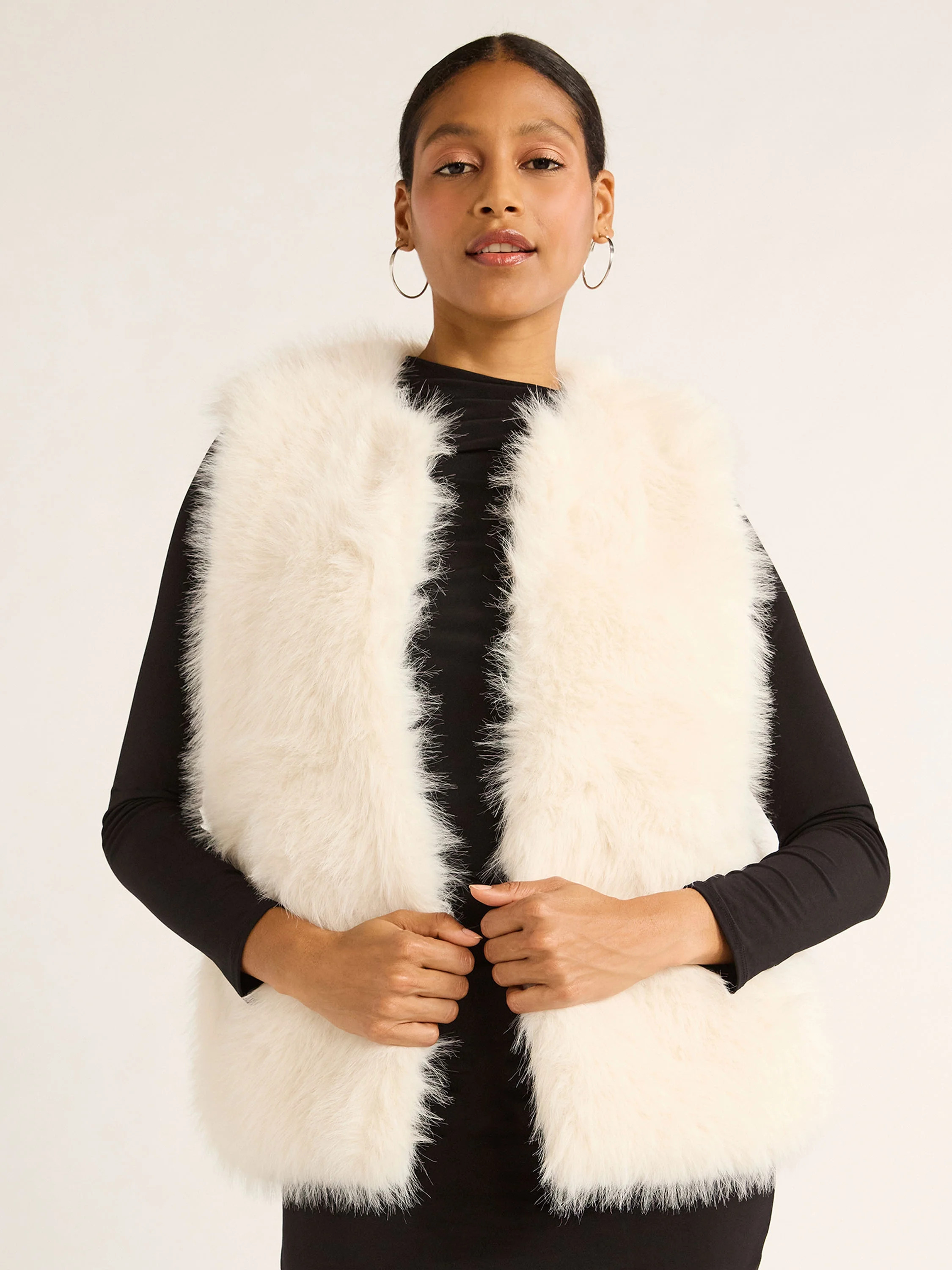 Scoop Women's Faux Fur Vest, Sizes XS-XXL | Walmart (US)