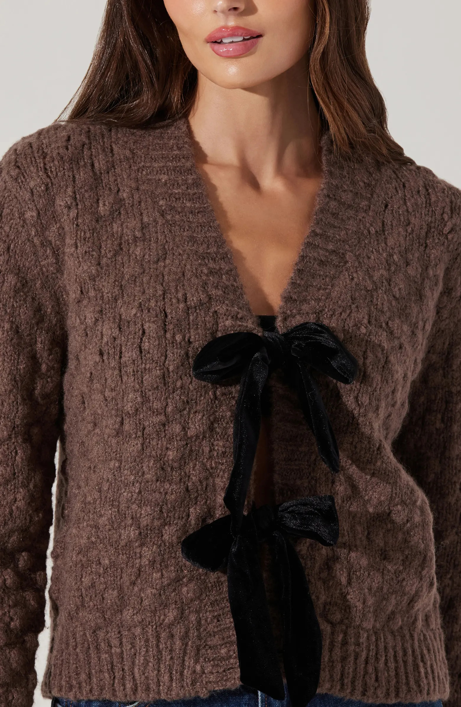 ASTR the Label Velvet Bow Cardigan | Nordstrom | Nordstrom