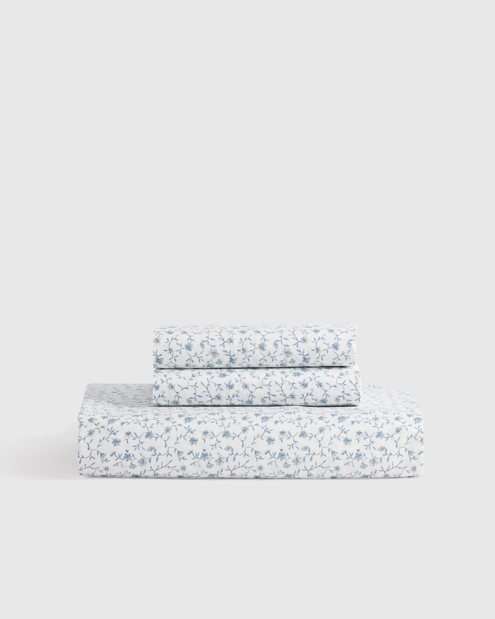Classic Organic Percale Floral Fitted Sheet Set | Quince