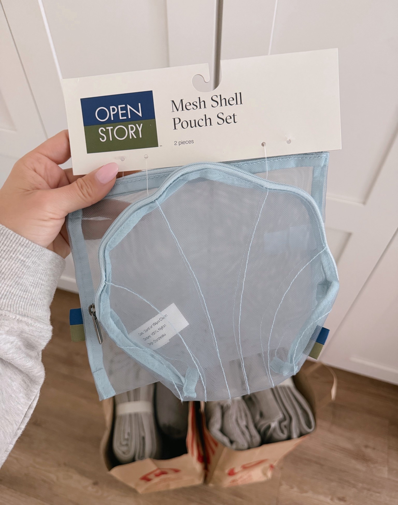 mesh shell pouch set 🐚🩵