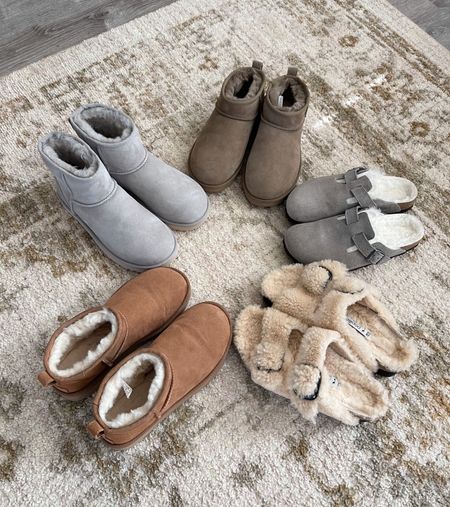 Favorite cozy winter shoes, Ugg boots, Birkenstock Boston clogs, Birkenstock shearling sandals 

#LTKshoecrush #LTKFind #LTKstyletip