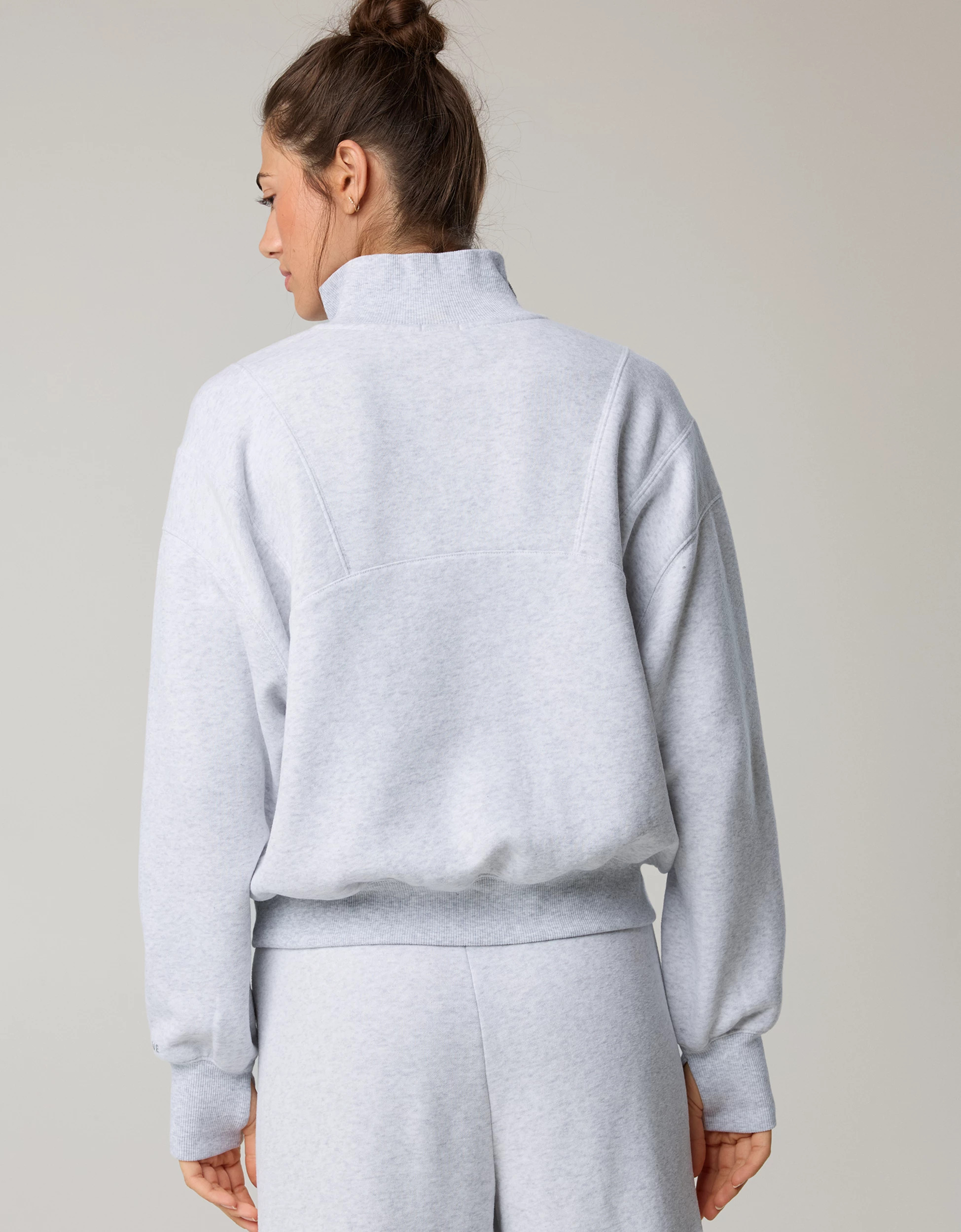 OFFLINE By Aerie Cloud Fleece Seamed Quarter Zip Sweatshirt | Aerie
