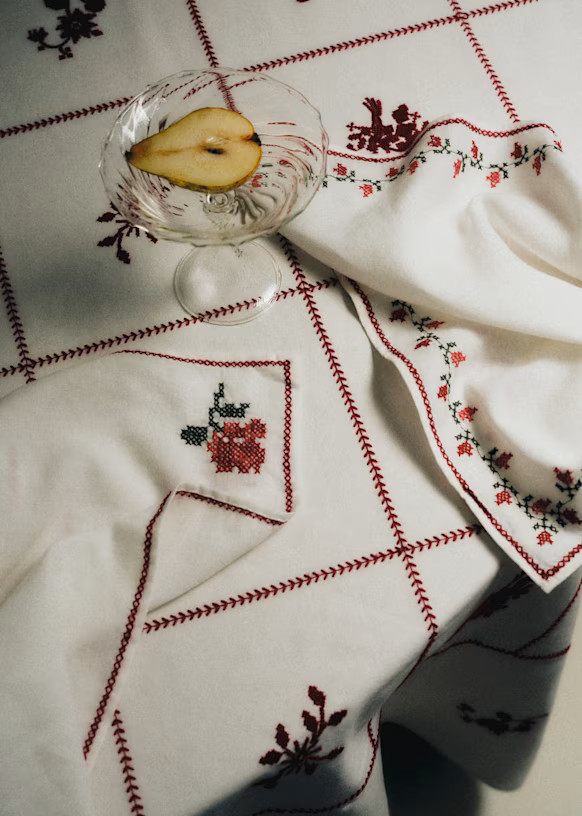 Set of 2 embroidered napkins | Sezane Paris - US