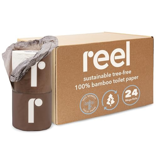 Reel Premium Toilet Paper - 24 Rolls of Toilet Paper - 3-Ply Made From Tree-Free - Zero Plastic Packaging, Septic Safe | Amazon (US)