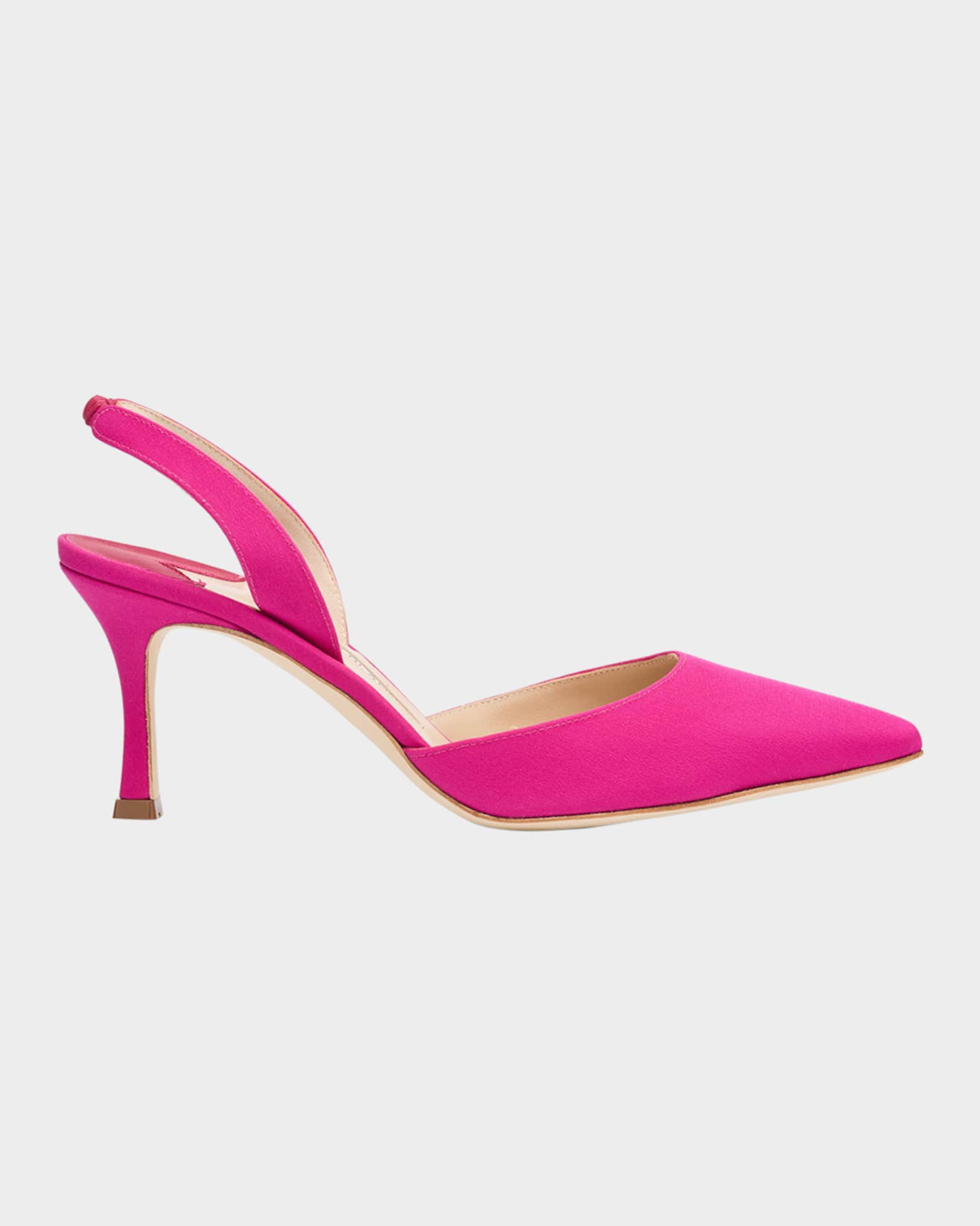Manolo Blahnik Carolyne Satin Slingback Pumps | Neiman Marcus