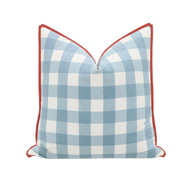 Charleston Check // Powder Blue With Butterfly Flange COVER - Etsy | Etsy (US)