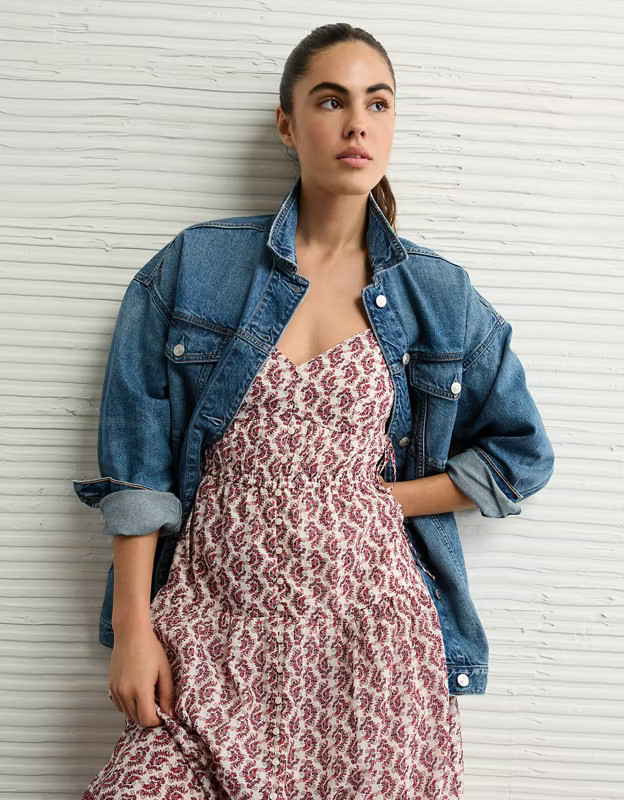 AE Oversized Boyfriend Denim Jacket | American Eagle Outfitters (US & CA)