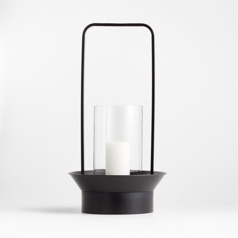 Morocco Black Metal Candle Lantern 32.25" + Reviews | Crate & Barrel | Crate & Barrel