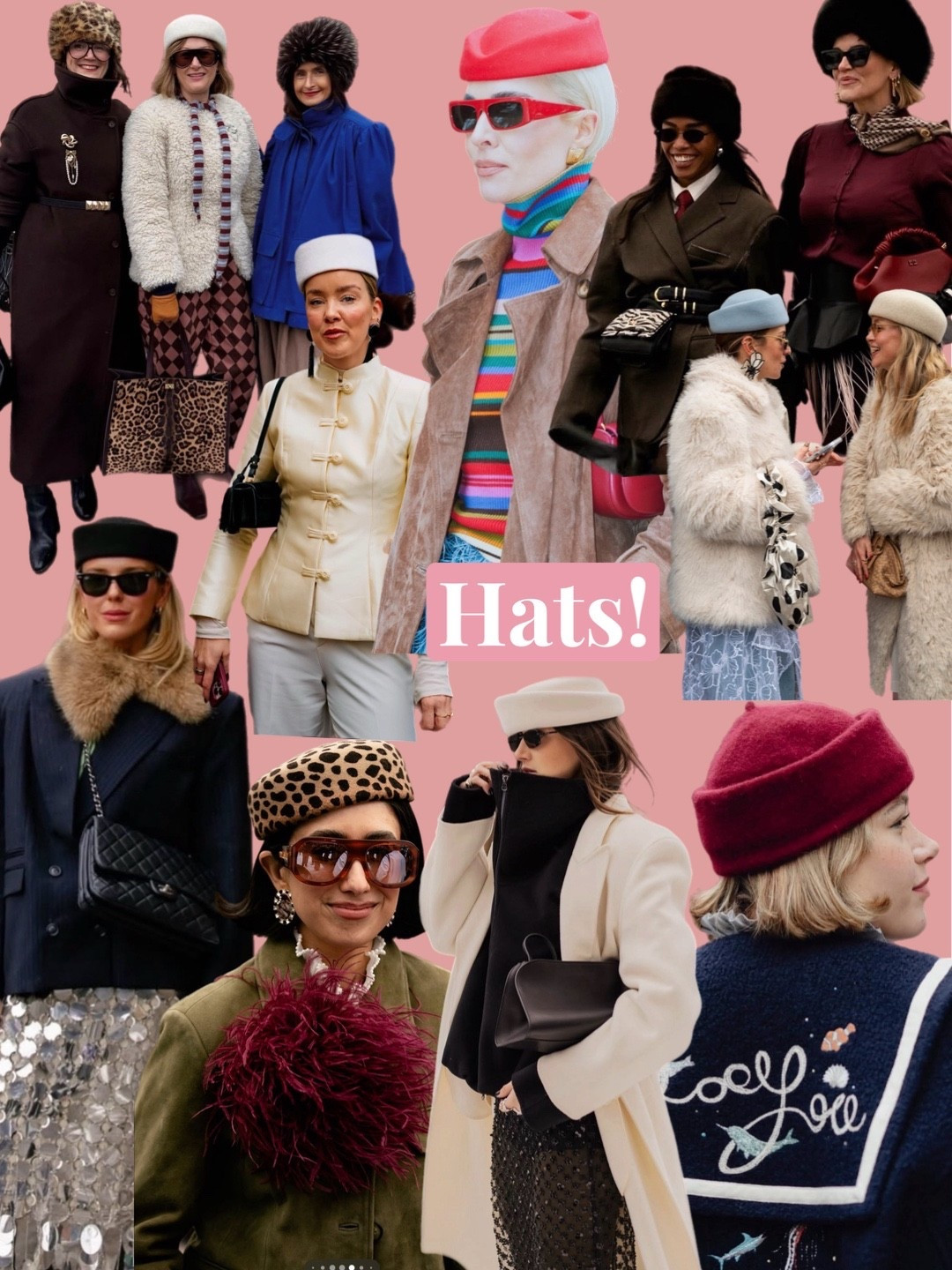 Hats at Copenhagen Fashion Week
Pill box hat
Fur hat
Beret 

#LTKuk #LTKFashionMonth #LTKwinter