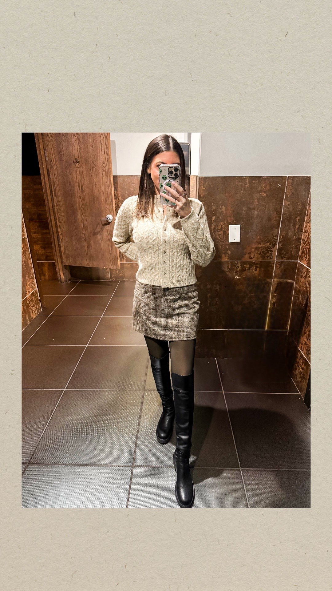 Mixing textures for the perfect fall/winter fit—chunky knit, plaid mini, and sleek knee-high boots for that effortless balance of cozy and chic. 

Because layering isn’t just about warmth, it’s about style too. 

Who else loves a good sweater + skirt moment? 

#EffortlessLayers #CozyChic #KneeHighBootSeason

#LTKShoeCrush #LTKFindsUnder50 #LTKFindsUnder100