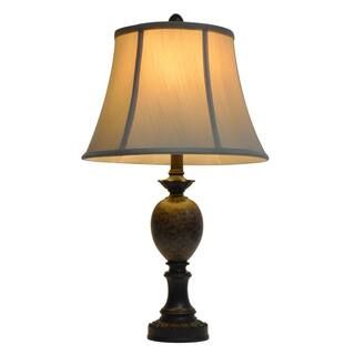 Decor Therapy Huntington 25 in. Bronze Table Lamp with Faux Silk Shade-TL7910 - The Home Depot | The Home Depot