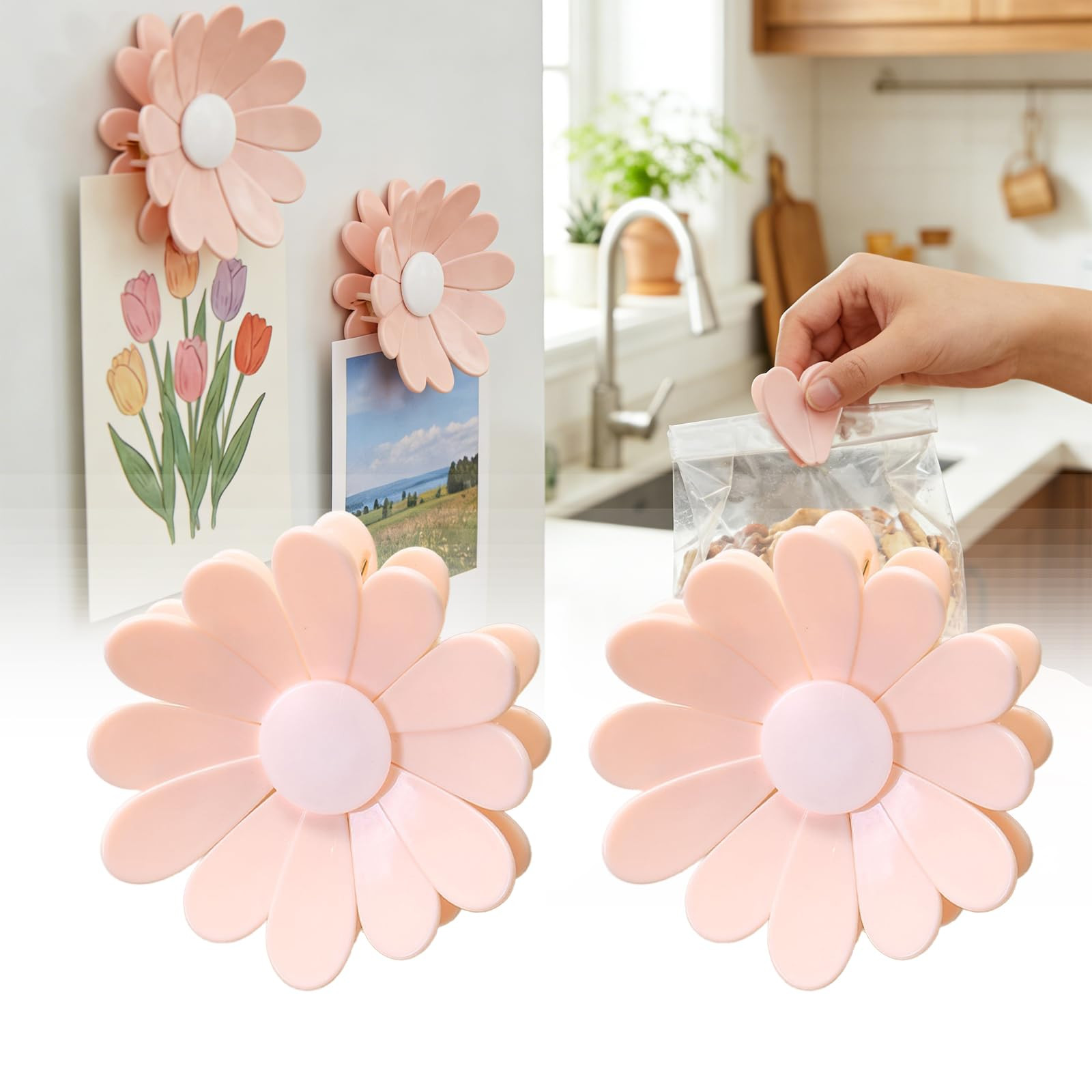 Cherry-Shaped Magnetic Food Clip & Fridge Magnet, Cherry Blossom Cute Flower Magnet Bag Clip, 1 F... | Amazon (US)
