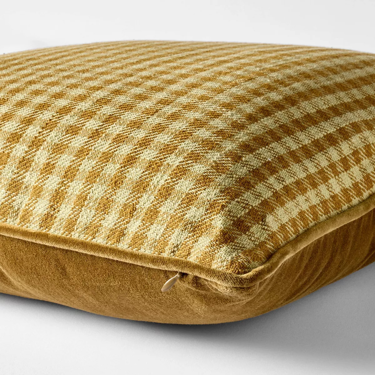 20"x20" Gingham and Velvet Reverse Throw Pillow Red - Threshold™ designed with Studio McGee | Target