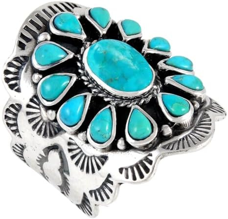 Sterling Silver Genuine Gemstones & Turquoise Ring (SELECT color) | Amazon (US)