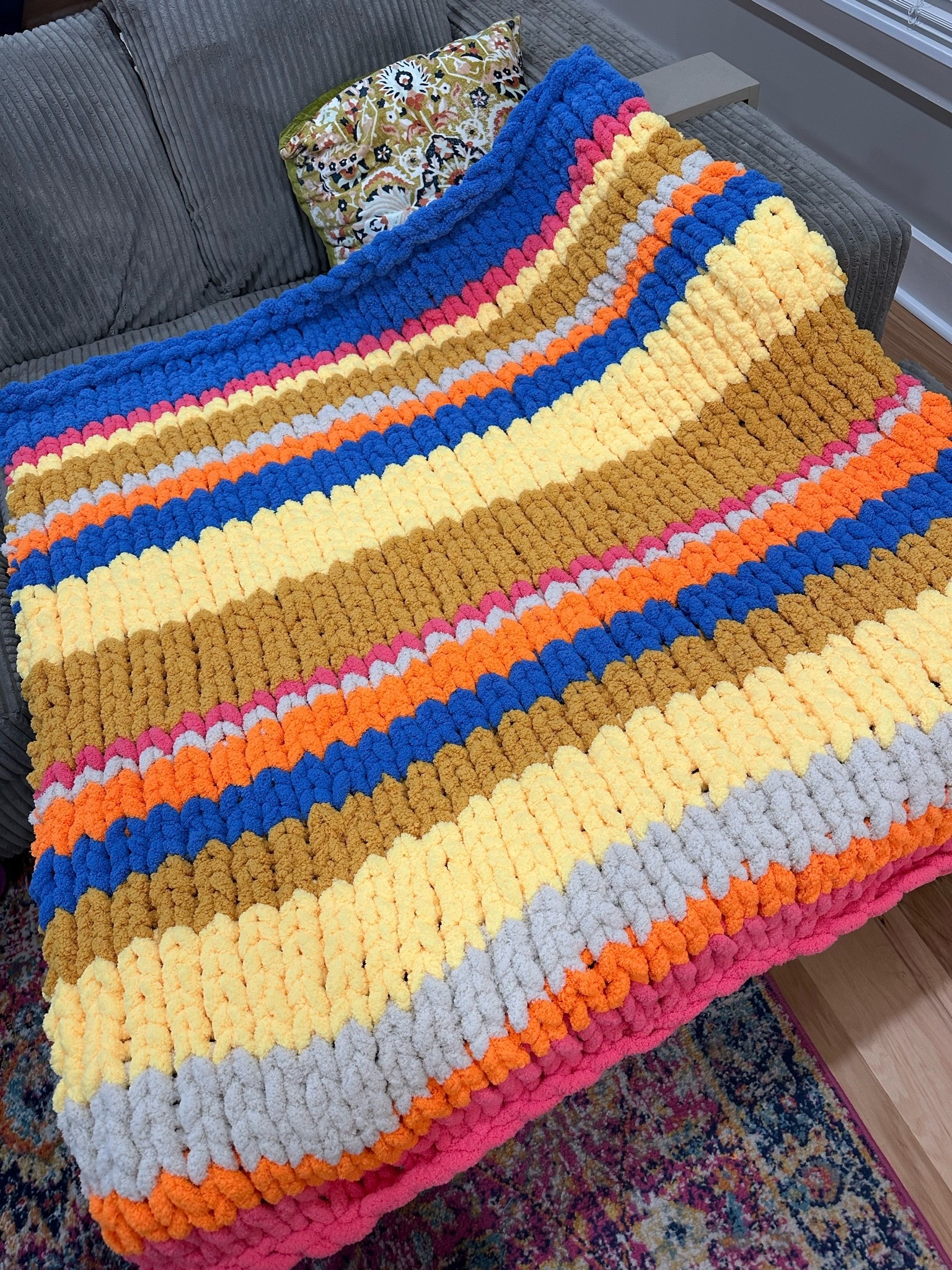 Color therapy in blanket form 🌈🧶✨

I’m absolutely obsessed with the bright, happy colors and cozy weight of this chunky knit blanket I made! There’s just something about wrapping up in a handmade blanket that makes a space feel extra inviting. The best part? You can make one too! 💕

Linking my favorite chunky yarns, color combos, and knitting essentials so you can create your own colorful masterpiece. Trust me—once you start, you won’t want to stop! 🤍

#LTKHome #LTKDIY #ChunkyKnitBlanket #CozyHome #AmazonFinds #YarnLover #ColorfulHome #HandmadeHome #LTKStyleTip #HomeDecorFinds