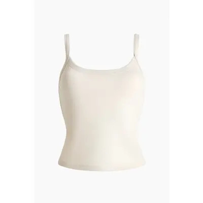H&M Shelf Bra Sports Tank Top With Softmove in Choco Mocha at Nordstrom, Size Large | Nordstrom