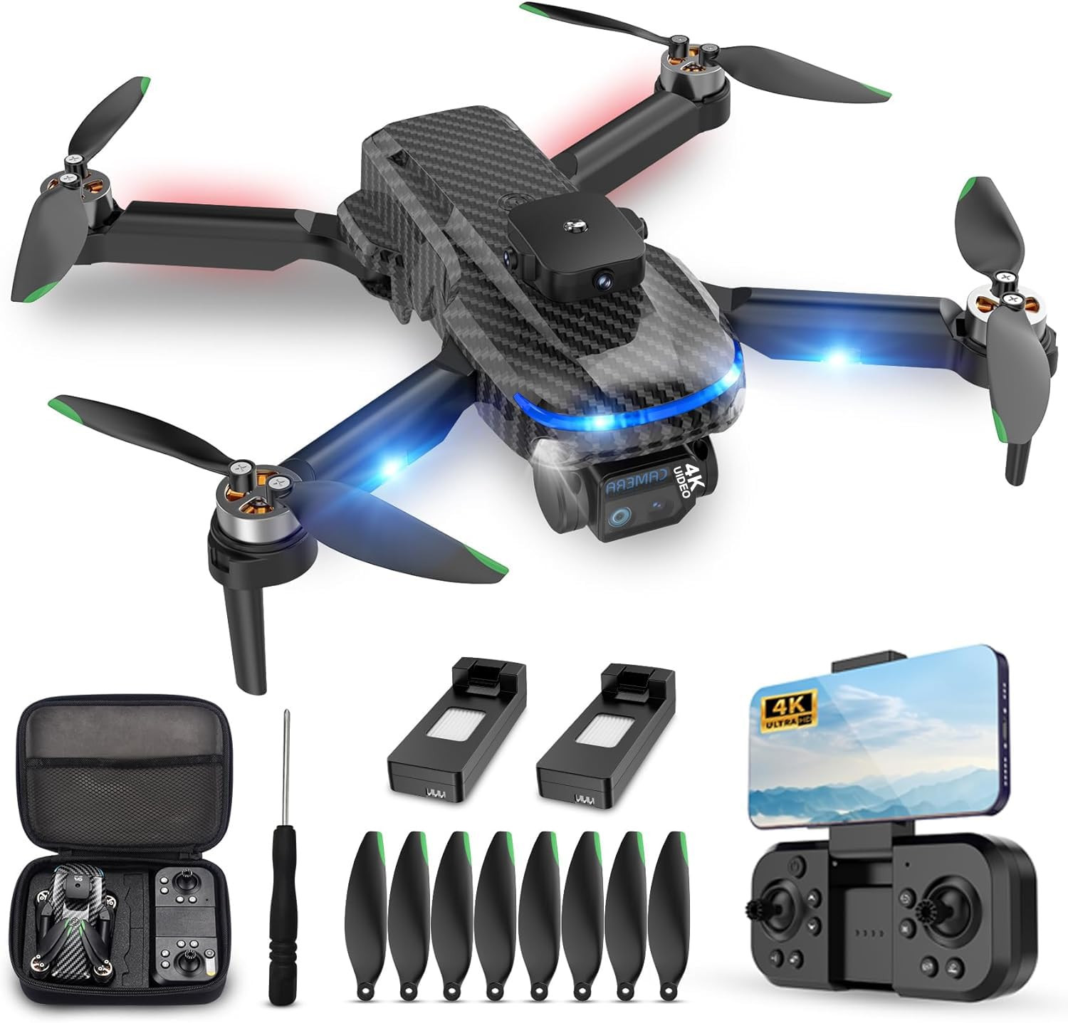 Drones for Adults with Emergency Stop,4K Drones with Camera for Kids, Headless Mode, 360° Flips,... | Amazon (US)