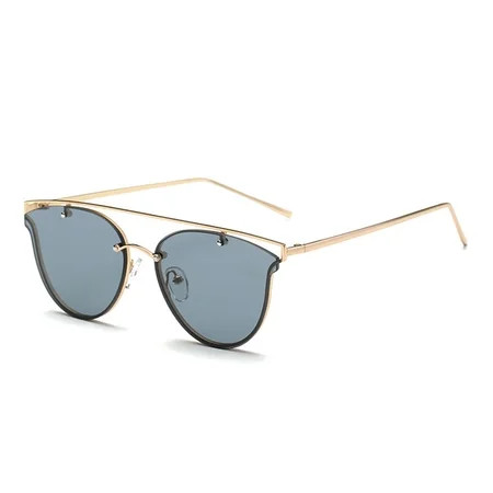 JUST CLEARANCE 2016 New Style Fashionable Bright Frameless Unisex Ellipse Shape Sunglasses Gold and  | Walmart (US)