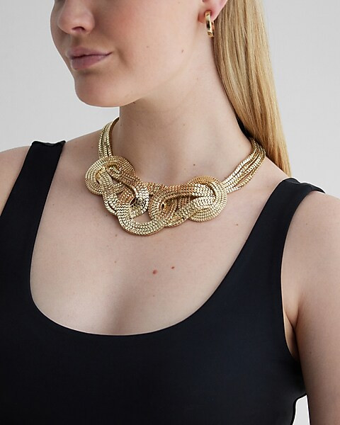 Multi Chain Woven Statement Necklace | Express