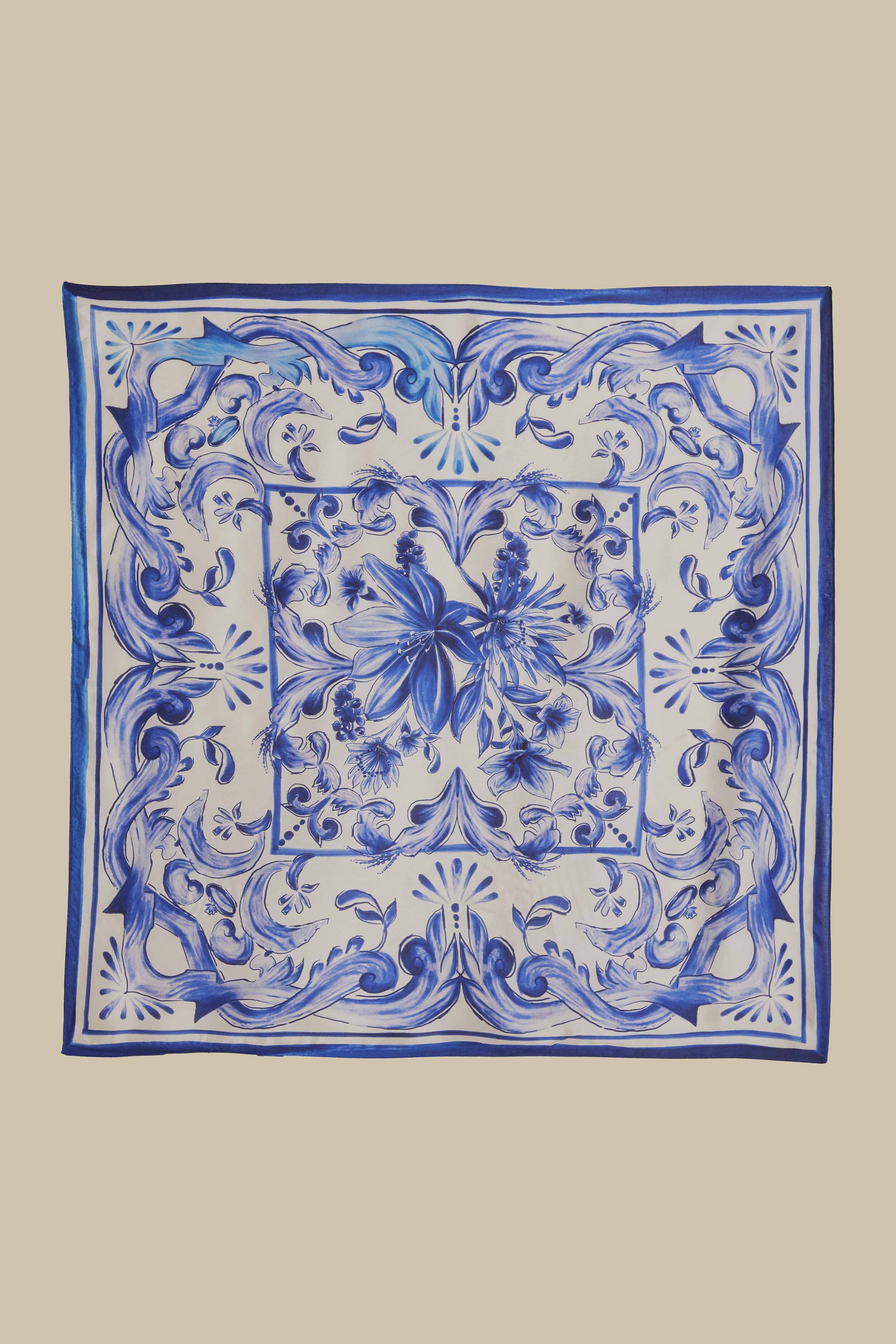 Off-White Garden Tiles Scarf | Farm Rio UK