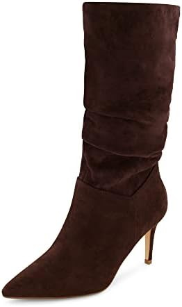 CUSHIONAIRE Women's Porsha Slouchy Vegan Suede Mid-Calf Scrunch Boot with Pointed Toe, Memory Foa... | Amazon (US)