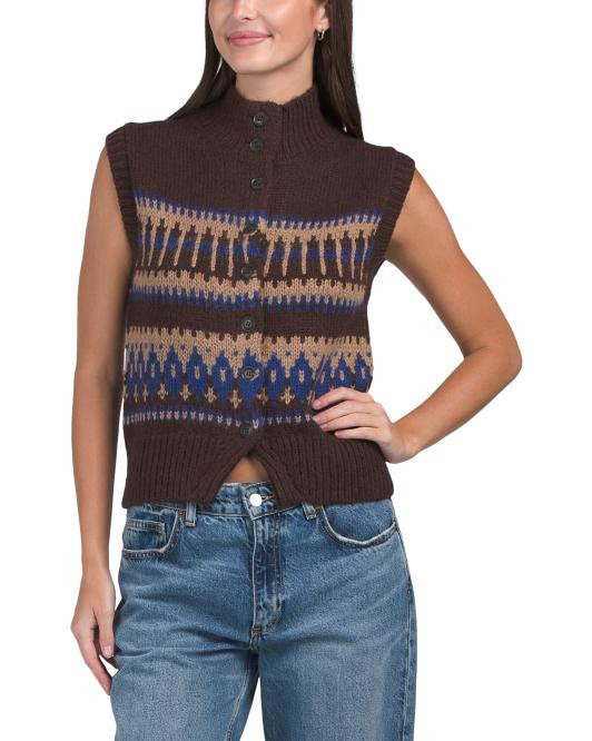 Sleeveless Drop Shoulder Sweater | TJ Maxx