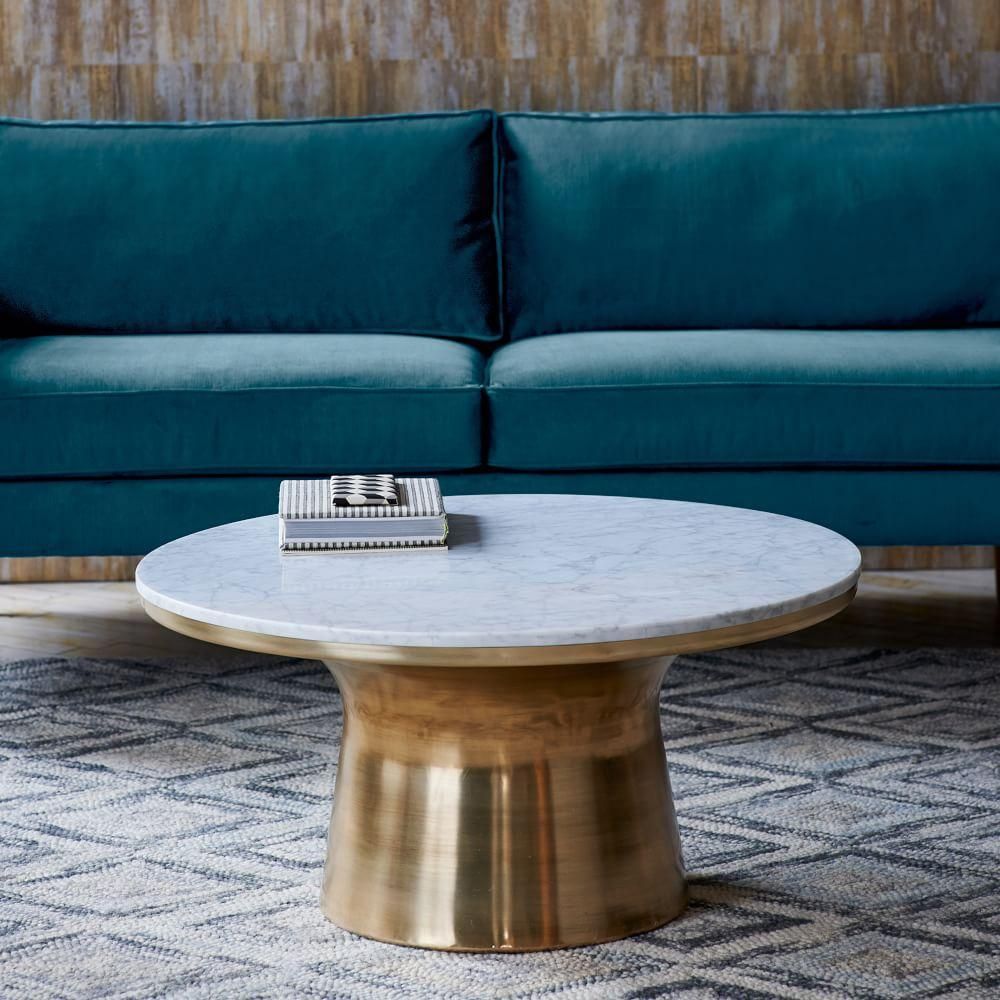 Marble-Topped Pedestal Coffee Table | West Elm (UK)