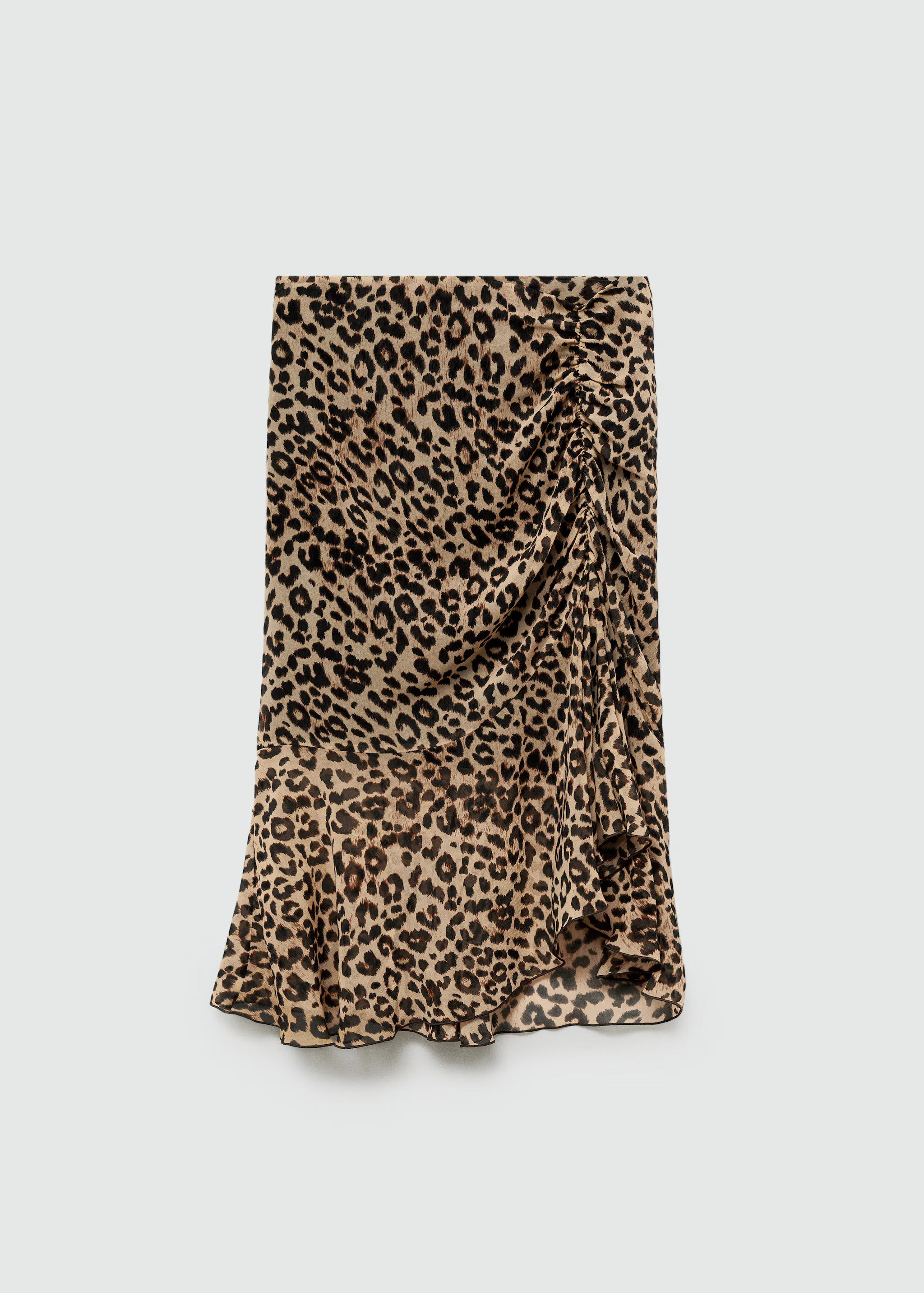 Leopard gathered skirt | MANGO (UK)