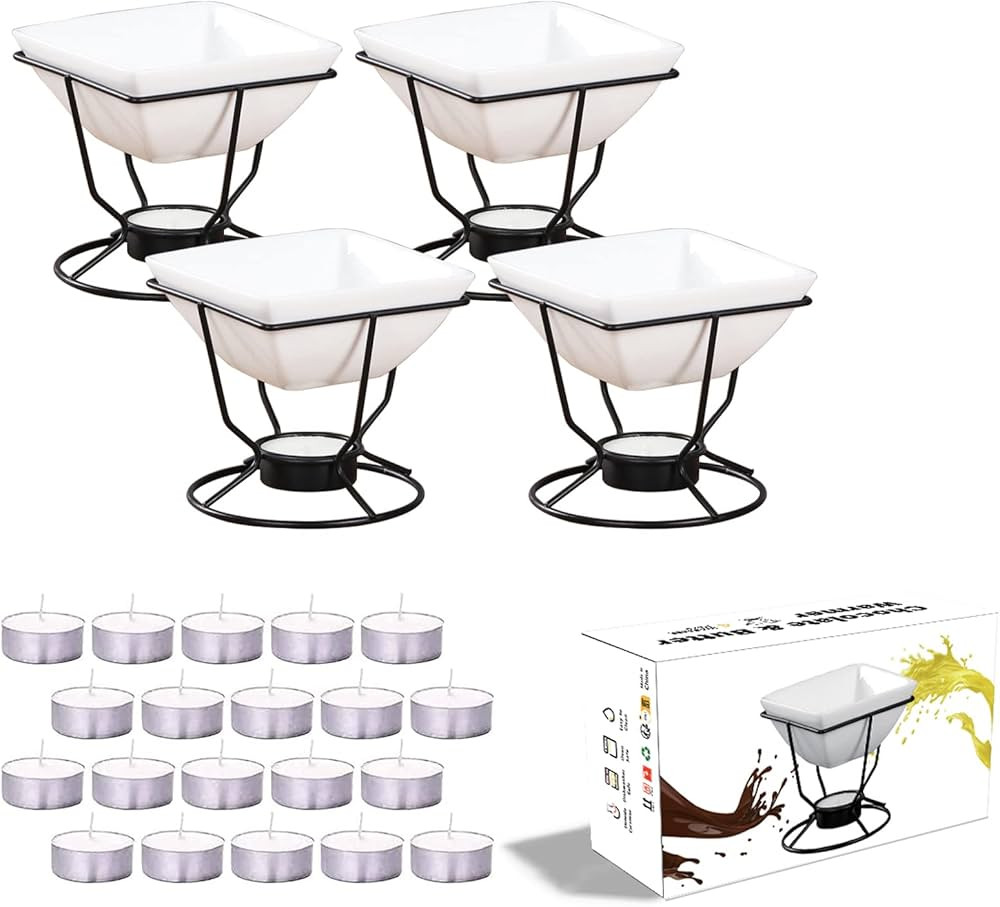 Luvan 7oz Butter Warmers for Seafood with 20 Tealight,4Pcs Ceramic Butter Warmers Set for Chocola... | Amazon (US)