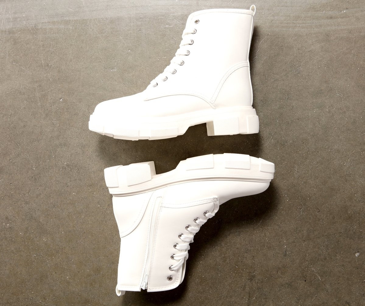 Faux Leather Combat Utility Booties | Windsor Stores