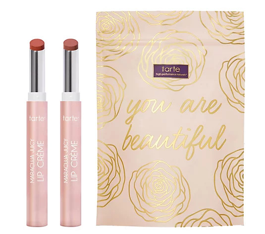 tarte Maracuja Juicy Lip Creme Duo with Bonus Gift Bag - QVC.com | QVC