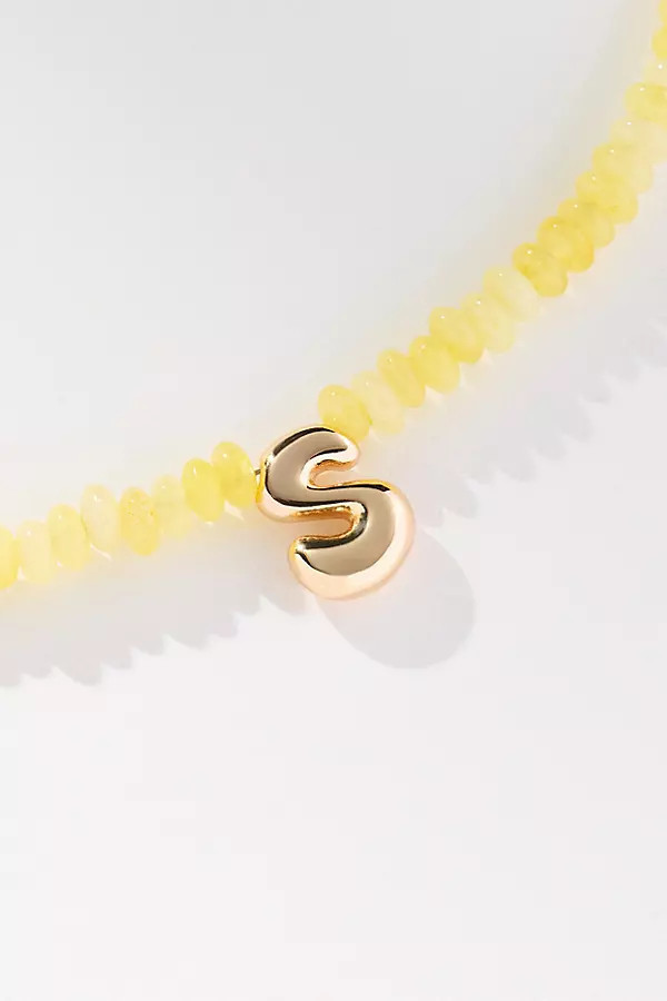 Beaded Mini Bubble Letter Monogram Necklace | Anthropologie (US)