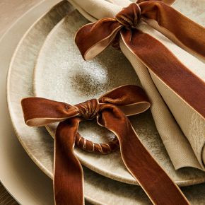 Velvet Bow Napkin Ring Sets | West Elm (US)