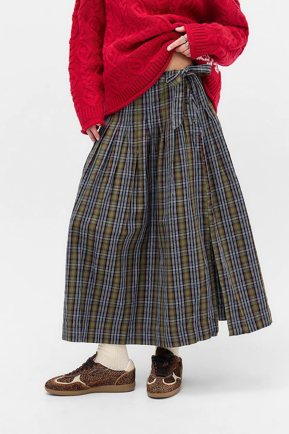 Damson Madder Josie Check Midi Skirt | Urban Outfitters UK