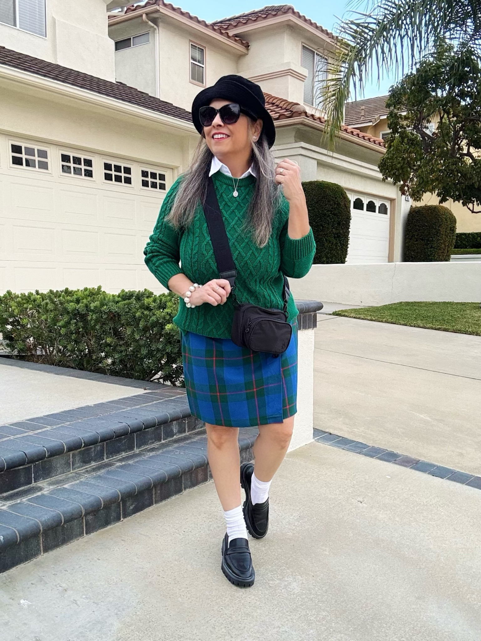 Light layers and tartan for November. Skirt has elastic waist. I’m 5’ 2” for reference. My loafers are #stuartweitzman #tartan #plaid #fallstyle #autumnstyle #sweater #green #skirt #loafers #ltksale #ltkfindsunder50

#LTKStyleTip #LTKOver40 #LTKWorkwear