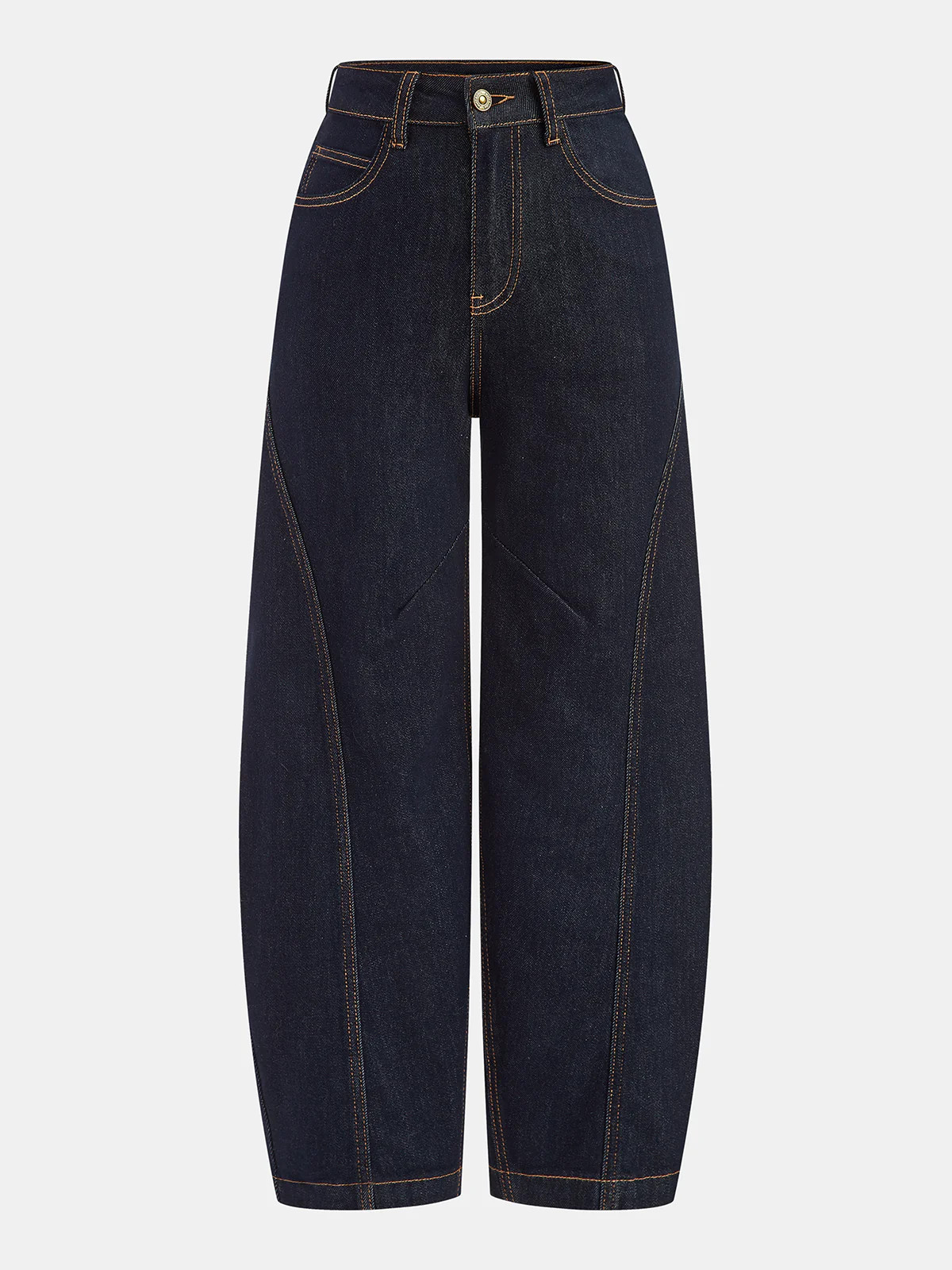 Denim Curved-Leg Jeans | Commense