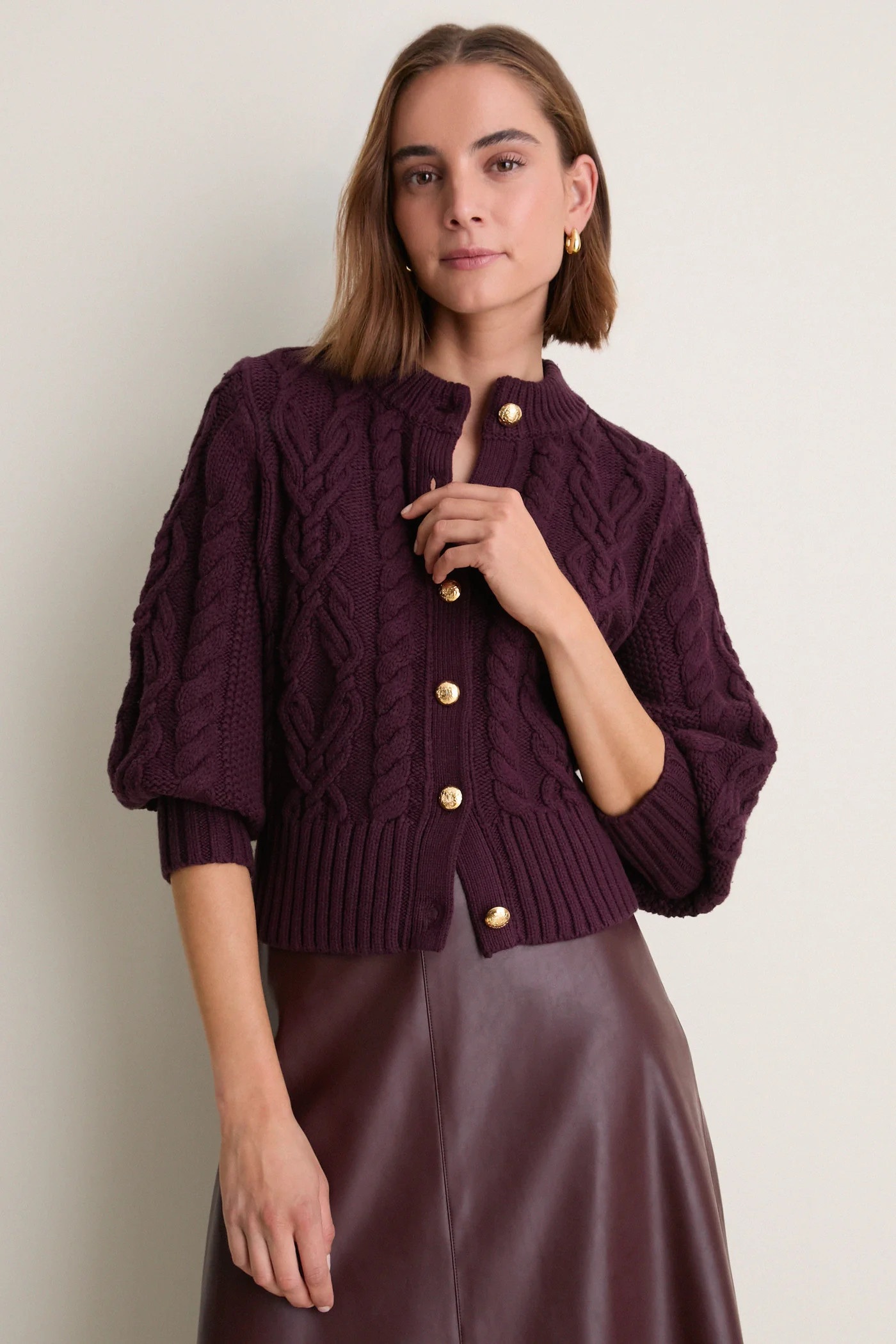 Plum Cotton Colette Cardigan | Tuckernuck (US)
