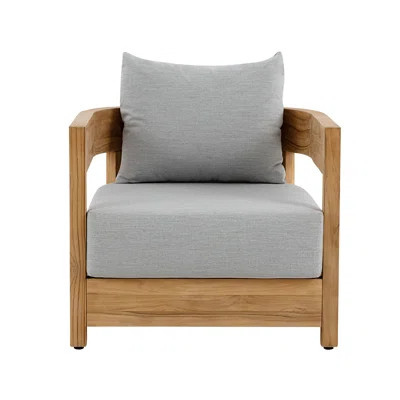 Kempson Outdoor 4pc (CH/CH/ST/ST) Collection, Sunbrella Canvas Granite & Natural FSC Teak | Wayfair North America