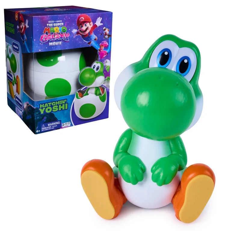 Hatchin' Yoshi from The Super Mario Galaxy Movie, Interactive Yoshi Figure, For Ages 4 and up | Walmart (US)