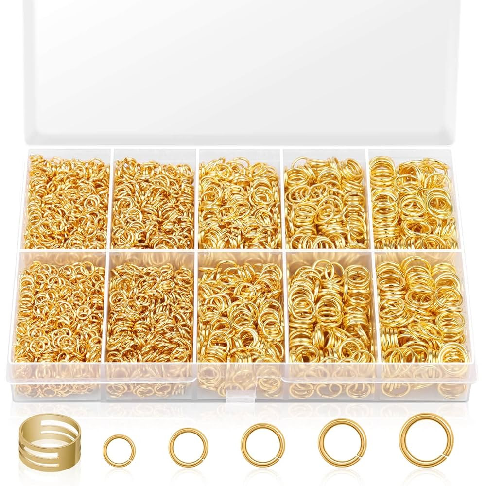 4600Pcs Gold Jump Rings with Jump Rings Open/Close Tools for Jewelry Making and Necklace Repair (... | Amazon (US)