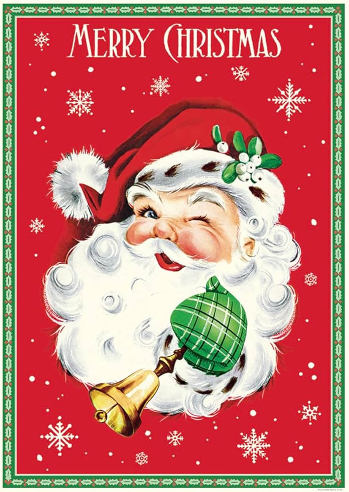 Cavallini Papers & Co. Decorative Wrap Poster, 28" x 20", Christmas Santa (WRAP/HOL43) | Amazon (US)