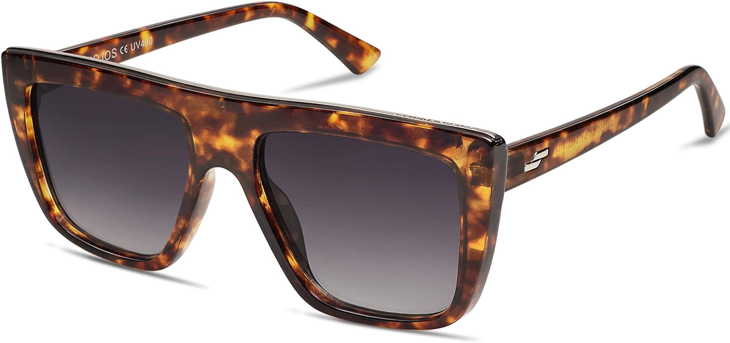SOJOS Trendy Flat Top Sunglasses for Women and Men | Amazon (US)
